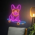 thumbnail image 3 of Handmadetneonsign French Bulldog Skateboarding Neon Sign, Skateboard French Bulldog Led Sign, Bull Dog Skateboarder Led Light, Wall Décor, 3 of 5