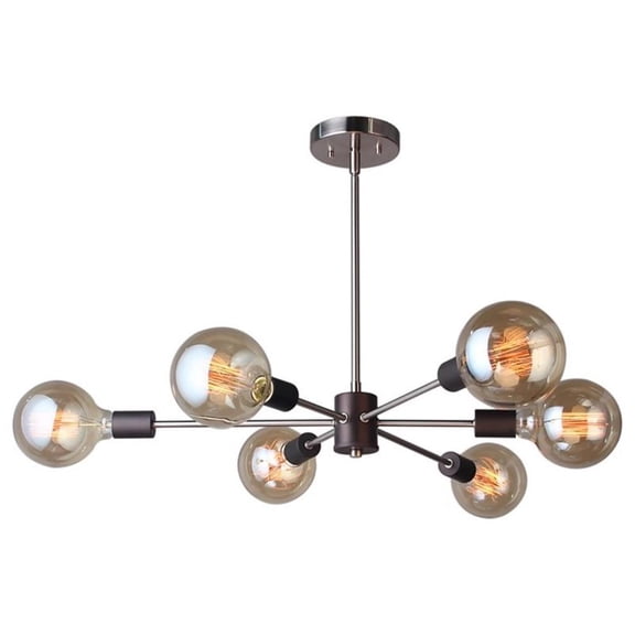 Woodbridge Lighting Ethan 6-light Metal Convertible Pendant in Bronze/Brass