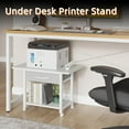 thumbnail image 2 of 22"x15" Large Printer Stand with Storage Drawer, 2-Tier Under Desk Table for Home Office, Fits Fax Machine/3D Printer/Scanner (White), 2 of 16