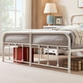 thumbnail image 2 of Katkuca Metal Bed Frame with Headboard & Footboard, Steel Slat Support Mattress Foundation, King Size, White, 2 of 8