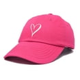thumbnail image 4 of DALIX Hand Drawn Heart Hat Womens Embroidered Baseball Cap in Hot Pink, 4 of 6