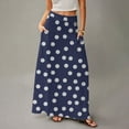 thumbnail image 6 of LWavelet Polka Dot Maxi Skirt with Side Pockets Women Daily Casual Flowy Versatile Bottoms Dark Purple L, 6 of 6