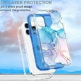 thumbnail image 2 of Mantto for iPhone 13 Pro Max Case, 3 in 1 Slim Hybrid Crystal Rubber Bumper Cute Marble Pattern Hard PC Soft Silicone Drop Protection Women Girls Cover for iPhone 13 Pro Max, Blue Pink Marble, 2 of 7