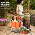 thumbnail image 6 of BENTISM Garden Kneeler and Seat, 10" EVA Wide Pad, 330 lbs Load Capacity Foldable Garden Stool, Kneeling Bench for Gardening with Tool Bag, Gifts, 6 of 9