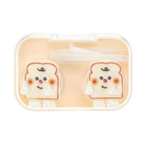 Unique Bargains 1 Set Contact Lens Case Contact Lens Container Contact Lens Carrier Toast Pattern 2.76"x1.65"x1.1" Pink