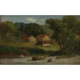 thumbnail image 2 of Edward Mitchell Bannister 24x16 Gold Ornate Framed and Double Matted Museum Art Print Titled - Rocky Farm, Newport (1891), 2 of 4