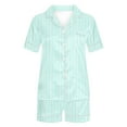 thumbnail image 6 of Miqool Womens Satin Pajama Sets Button Down Short Sleeve Soft Sleepwear 2 Piece Silk Pjs Lounge Sets Nightwear S-2XL, 6 of 7