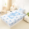 thumbnail image 5 of Erosebridal Bow Letter E Twin Sheet Sets for Girls Kids, Blue Watercolor Bedding, 3 Pieces, 5 of 6