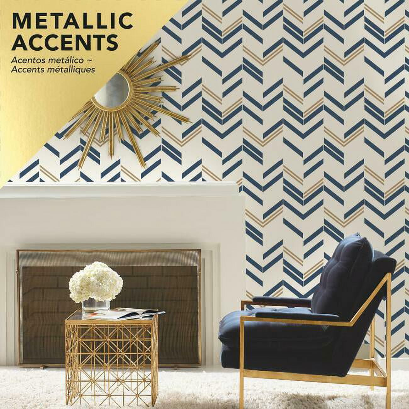 Chevron Stripe Peel and Stick Wallpaper