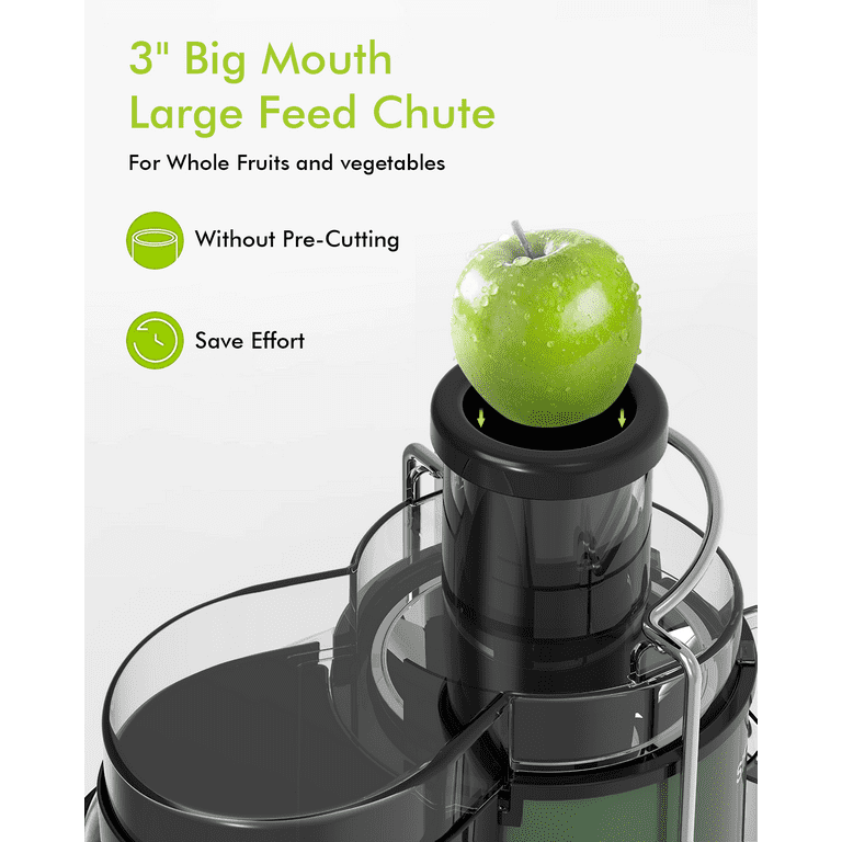 JUILIST Juicer, 1000W Large Power Juicer Extractor, Juicer Machine  Vegetable and Fruit with 76MM Wide Mouth Food Chute, Easy to Clean, 4S Fast  Juicing