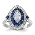 thumbnail image 3 of Sterling Silver Rhodium-plated Cubic Zirconia and Synthetic Blue Spinel Ring Size 7, 3 of 4