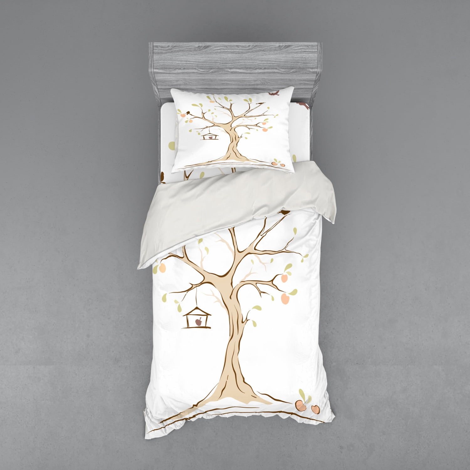 Tree Of Life Duvet Cover Set Mature Apple Fying Birds And The