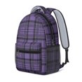 thumbnail image 2 of Purple and Black Checkered Pattern Backpack for School, Cute School Bag with Adjustable Shoulder Straps and Padded Back, 15.3"x11"x6.7", 2 of 5