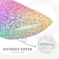 thumbnail image 2 of Plush Throw Pillow Covers, Colorful Glitters Pillow Cases with Invisible Zipper, Breathable Microfiber Pillow Cases Standard Size for Sleeping Bedroom Sofa Living Room 14x20, 2 of 5