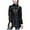 Black, variant on Women Winter Down Jacket Full Zipper Slim Fit Long Sleeve Overcoat with Pockets Midi Length Outerwear