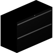 HON 800 Series Two-Drawer Lateral File 42w x 19-1/4d x 28-3/8h Black 892LP