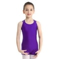 thumbnail image 2 of Yruioon Kids Girls Sleeveless Strappy Ballet Dance Unitards Gymnastics Leotards Athletic Dancewear Purple 11-12, 2 of 7