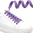thumbnail image 2 of Solid Flat Shoelaces Hollow Thick Athletic Shoe Laces Strings 2 Pair, Light Purple 39"Inch (10OCM), 2 of 7