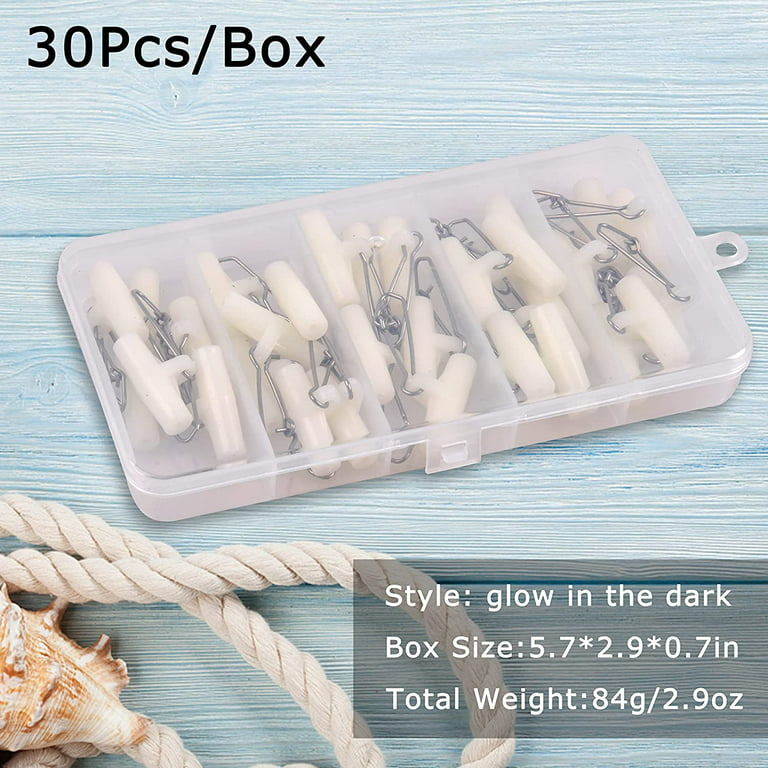 Glow Fishing Line Sinker Slides with Duo Lock Snaps High Strength Sinker  Slider Swivel Snap Saltwater Connector Fishing Tackle Kit 30pcs/box