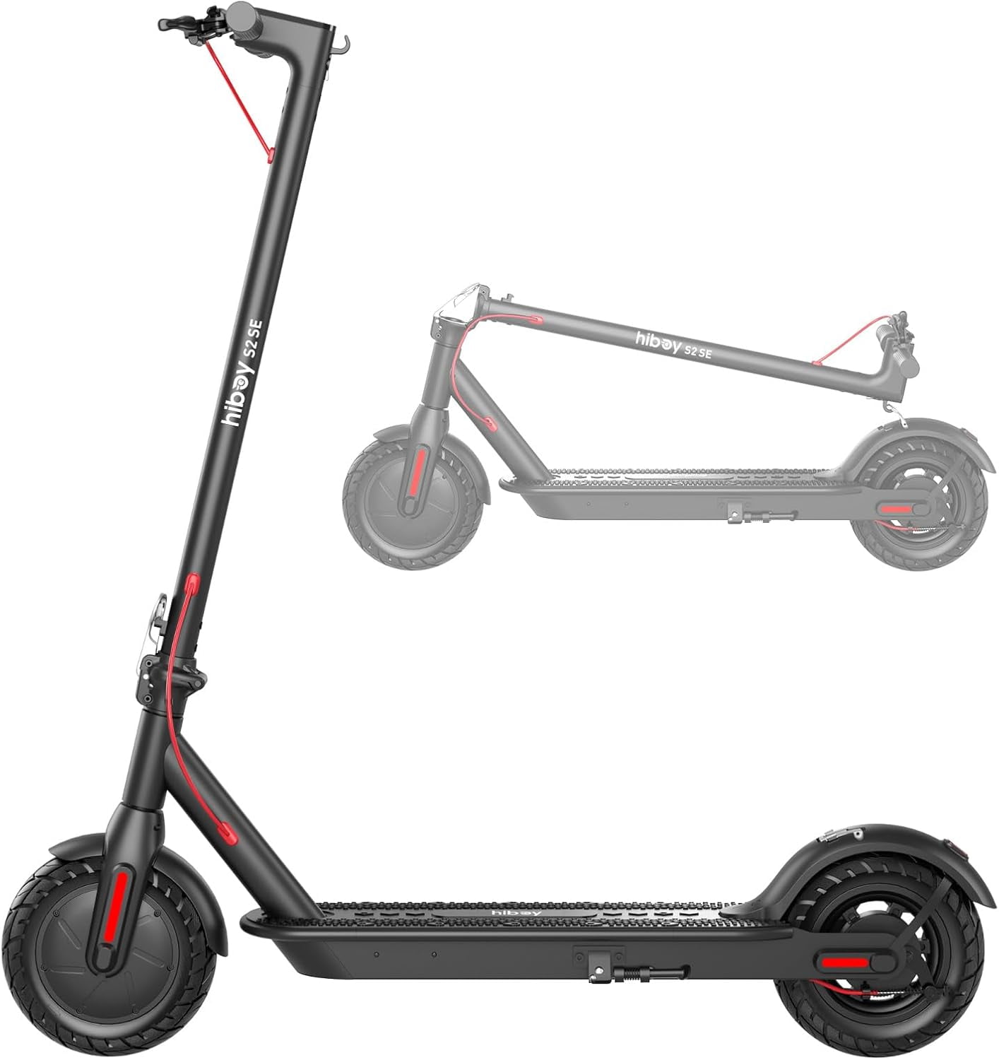 Hiboy Electric Scooter for Adults, 10" Larger Tires, 17 Miles Range, 19MPH Max Speed, 430W Peak Motor , Dual Brake System, Folding E-Scooter
