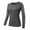 Gray, variant on Women Gym T-Shirt Quick-Dry Compression Tops Long Sleeve Sports T-Shirt Yoga Gym Workout Tops Tee