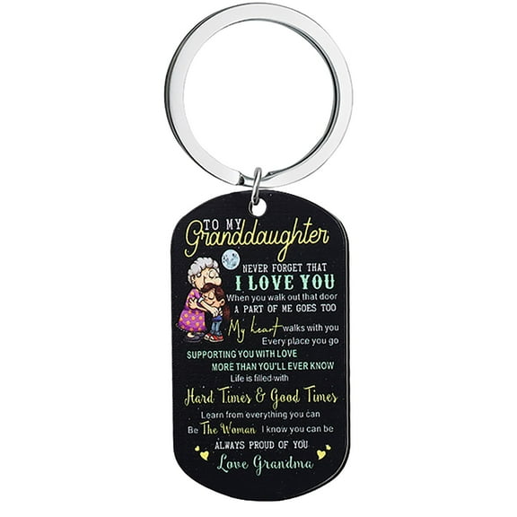Wentin Reduced Keychains Fashion Color Printing Fashion Jewelry TO MY Granddaughter Key Chain Necklace Jewelry