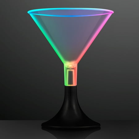FlashingBlinkyLights Slow Color Change LED Short Martini Glass