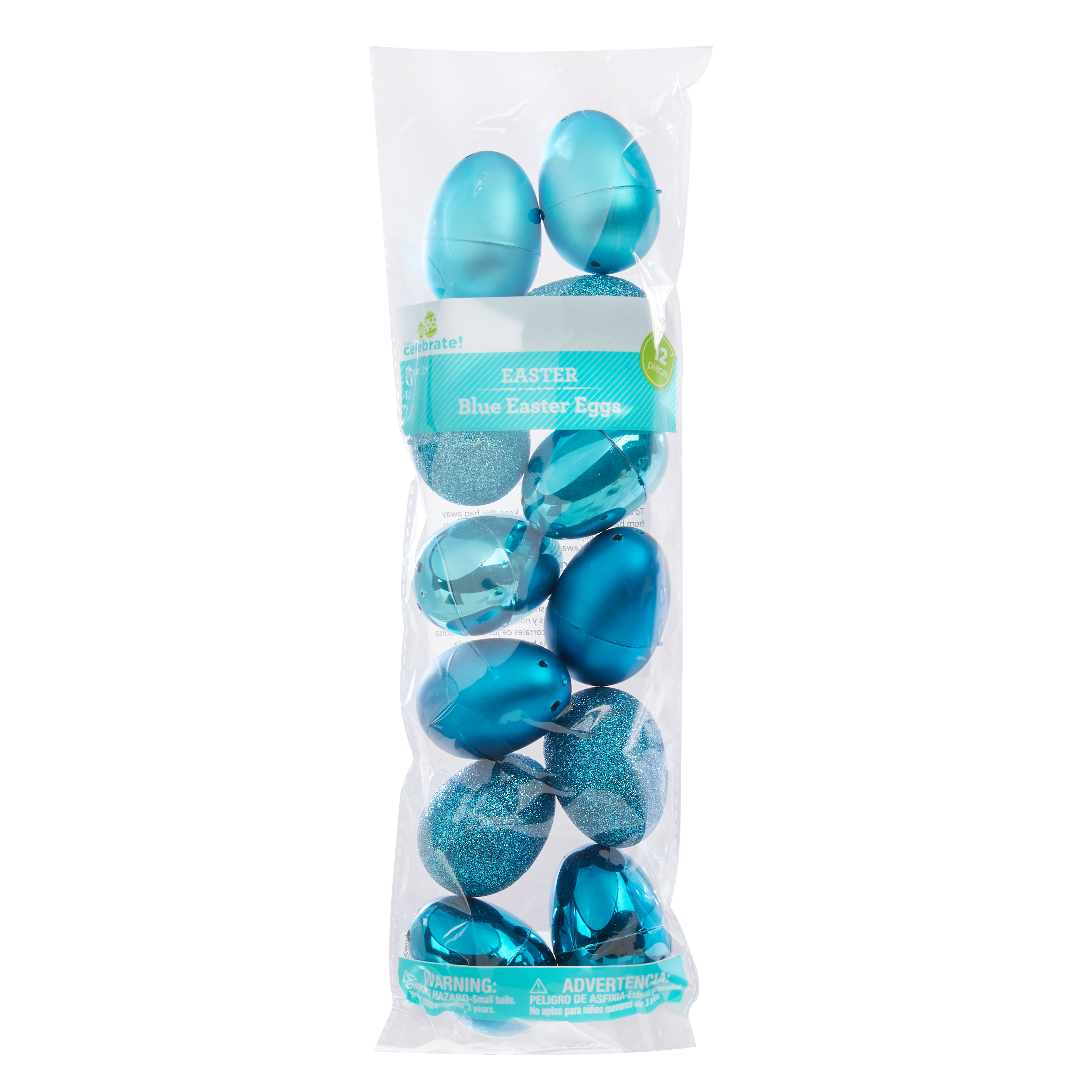 Way To Celebrate Blue Easter Eggs, 12 Count