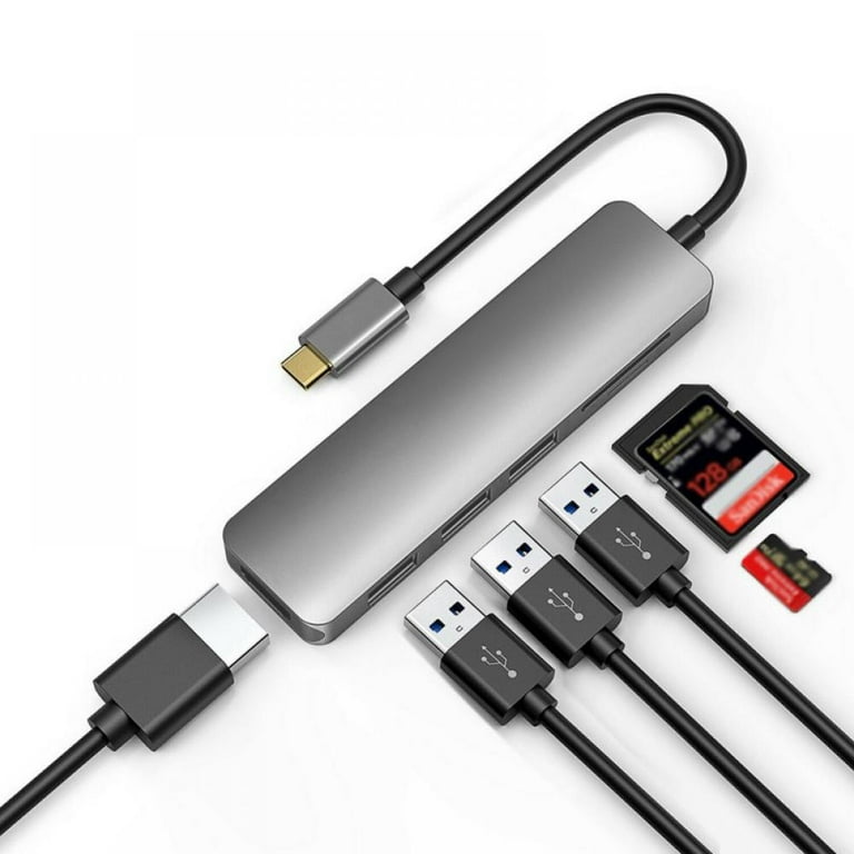 Aluminum Alloy Dual USB-C Hub Multiport Adapter 