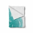 thumbnail image 2 of Saying Soft Flannel Fleece Throw Blanket, Take Me to the Sea Lettering in Grunge Round Frame with Abstract Fish, Cozy Plush for Indoor and Outdoor Use, 70" x 90", Dark Seafoam and White, by Ambesonne, 2 of 6