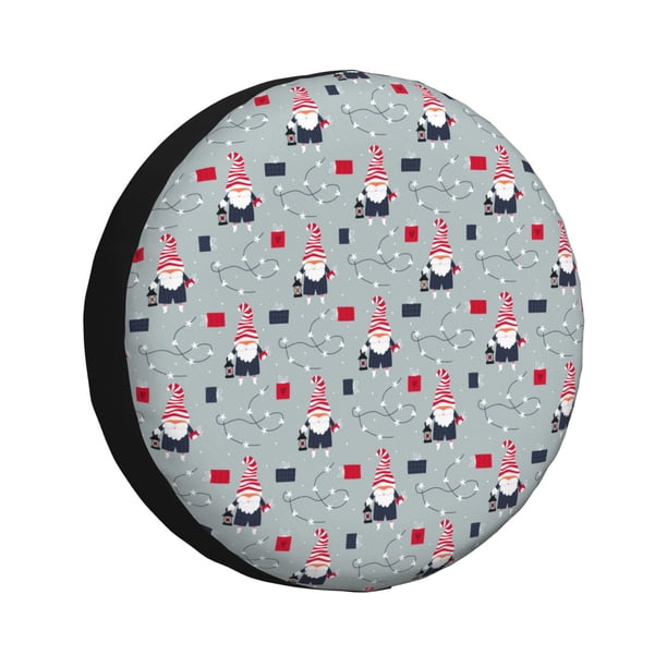 Balery Christmas Gnome 1 Cubiertas para Neumáticos - Protector Resistente para Neumáticos de Camioneta, SUV, Remolque, Camper y RV-17 inch