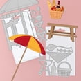 thumbnail image 3 of Troqueles de corte para mesa de picnic con temática de picnic: vino tinto, sol, sombrilla y pan. Troqueles metálicos para regalo de cumpleaños., 3 of 8