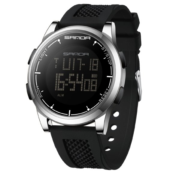 Digital Watches for Men Women Waterproof Unique Watch Stopwatch Countdown Alarm Analog Silicone Strap  Case