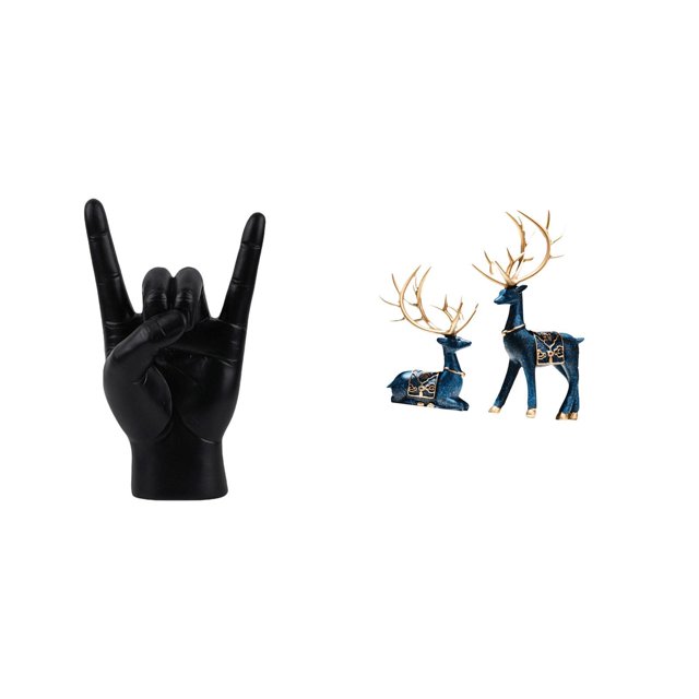 Estatua de gesto de roca, obra de arte de resina moderna y creativa, esculturas de alce y ciervo, decoración del hogar, ideal para regalar, decoración