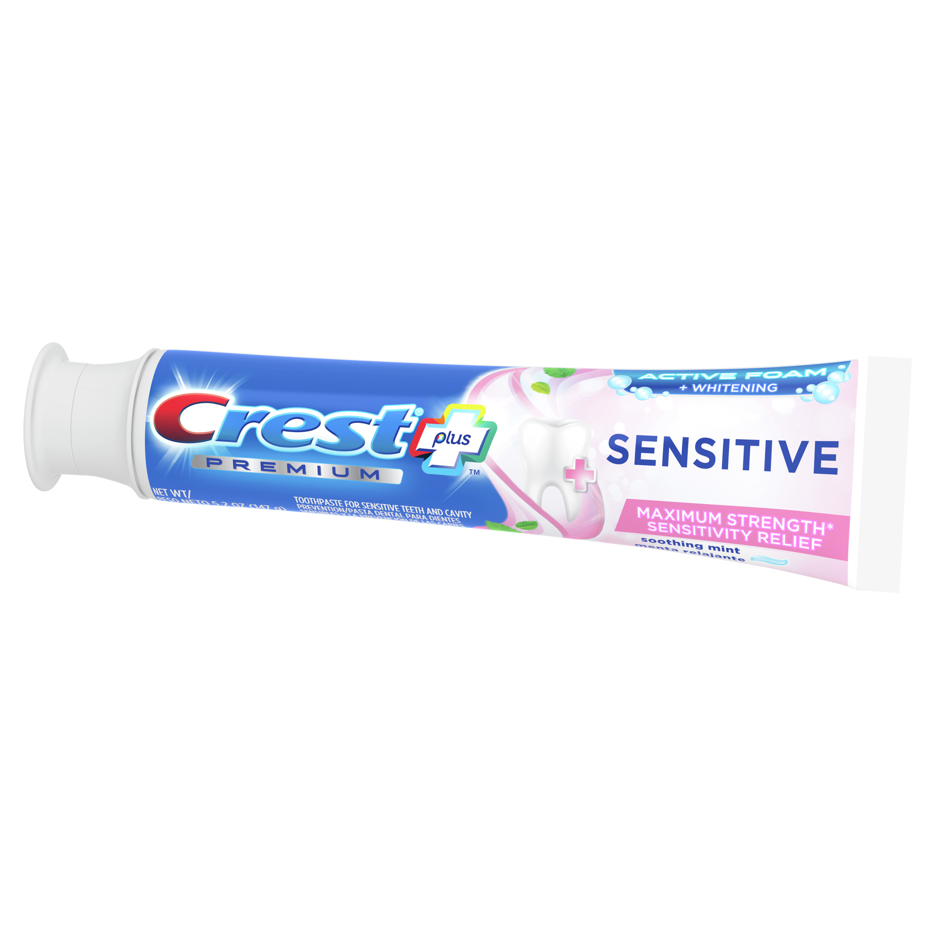 Crest Premium Plus Sensitive Toothpaste, Soothing Mint Flavor, 5.2 oz - image 2 of 5