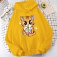 thumbnail image 3 of Sudadera con capucha con estampado de gato bebiendo leche, ropa de calle divertida, camisetas de té, jerséis Boba de dibujos animados Kawaii de Harajuku, sudaderas para mujeres y niñas, 3 of 5