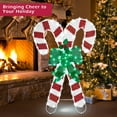 thumbnail image 5 of Christmas Candy Canes Tinsel Yard Light Decorations Pre-Lit LED Warm White Lights with Metal Stakes for Indoor Outdoor Yard Holiday Décor, Christmas Event, Christmas Eve Night Décor, 5 of 9