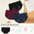 thumbnail image 2 of huanledash Low-rise High Elastic Waterproof Layer Cotton Crotch Menstrual Panties Women Leakproof Physiological Period Solid Color Briefs, 2 of 8