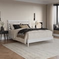 thumbnail image 1 of Savannah Queen Wood Low Profile Platform Bed in White, 1 of 13