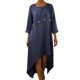 thumbnail image 1 of Vestido de Manga 3/4 para las Mujeres Color Sólido Suelto Lino Irregular Doblado, Casual Cuarto de Manga Vestido para las Mujeres Cuello Redondo Verano Confort Superior, 1 of 7