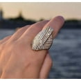 thumbnail image 4 of Womens Titanium Steel Ring with Rhinestones Natural Coin Design Full Diamond Clay Ring Electroplated Gold Jewelry Gift for Her Festival Jewelry, 4 of 7