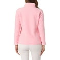 thumbnail image 3 of Chaqueta de forro polar con cremallera completa INSPIRE CHIC para mujer, abrigo de invierno de cuello alto de manga larga XL rosa, 3 of 6