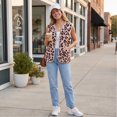 thumbnail image 5 of Womens Casual Sleeveless Vest Leopard Print Button Down Loose Fit Fall Winter Daily Layering Outerwear, S, 5 of 8
