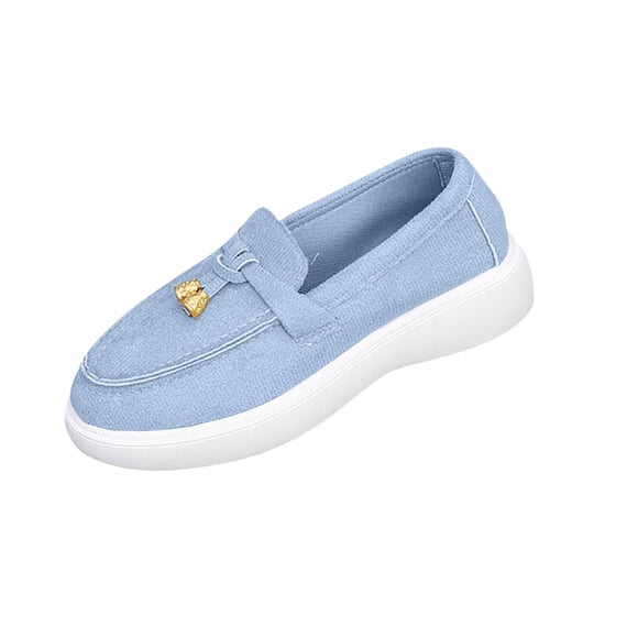 Sky Blue Women'S Versatile Casual Slip On Loafers Spring Summer Style Trendy Soft Sole Comfortable Walking Flats For Outdoor Leisure Activities Size 39