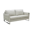 thumbnail image 3 of Light Grey Italian Leather Living Room Sofa Set 3Pcs J&M Constantin Contemporary, 3 of 8