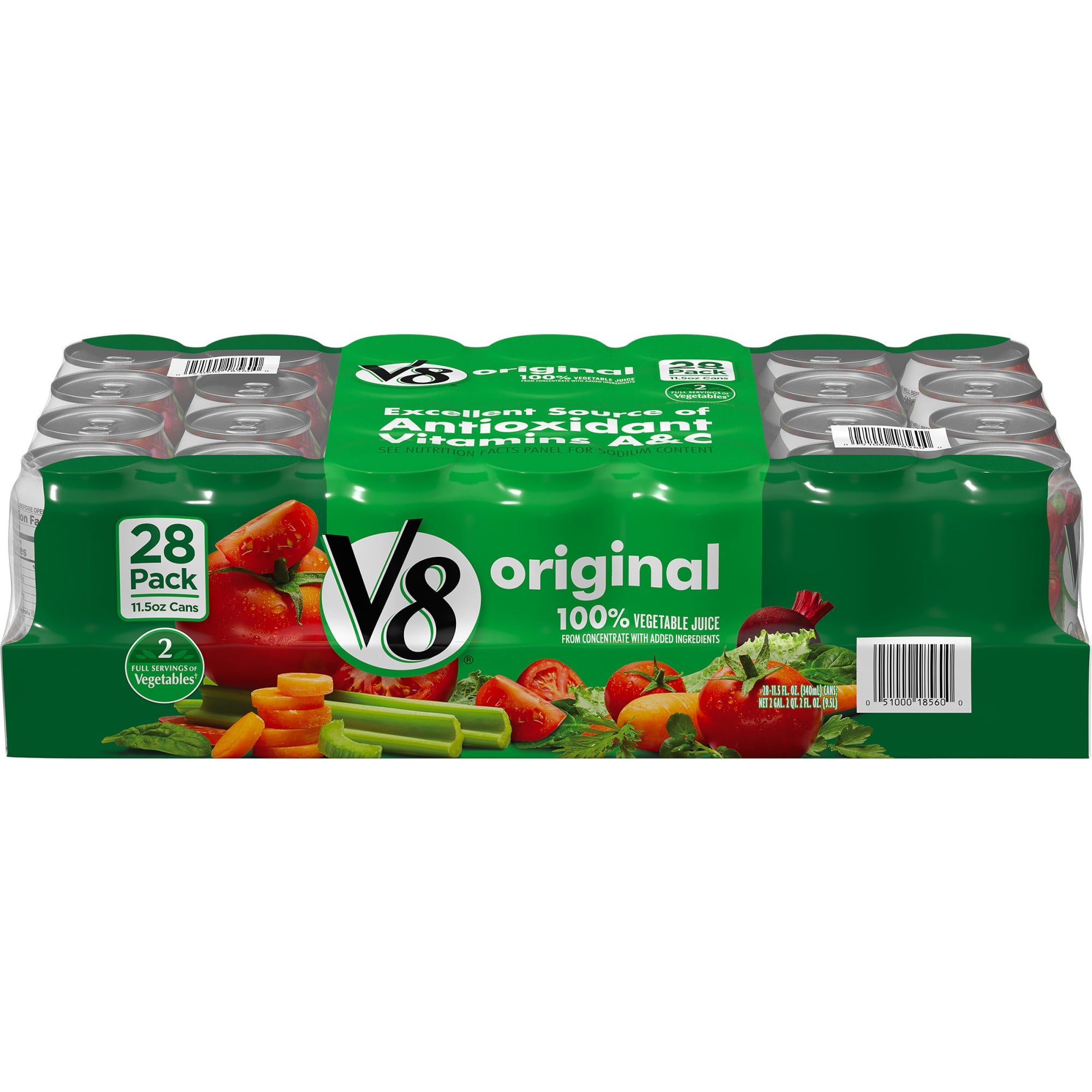 V8 Juice, Original 100 Vegetable Juice, PlantBased Drink, 11.5 Ounce