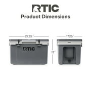 RTIC 52 Quart Ultra-Light Hard Cooler Bundle, with Freezable Divider & Dry Basket, Darl Grey & Cool Grey