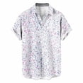 thumbnail image 5 of IWRICH Hawaiian Shirt for Men Short Sleeves Tropical Printed Casual Button down Summer Beach Floral Shirts 04-White XL, 5 of 5