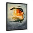 thumbnail image 2 of Designart 'One Peeled Fresh Orange Mandarin Under Green Leaves' Traditional Framed Art Print, 2 of 4