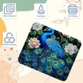 thumbnail image 3 of Peacock 8.3x9.8 Inch Square Desk Mat with Non-Slip Rubber Bottom for Office and Gaming – Printed Mouse Mat, Desk Mat, Gaming Mouse Pad, 3 of 6
